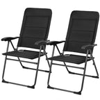 2 Pack Folding Patio Chairs, 7 Position Adjustable Outdoor Sling Recliner Camping Chairs