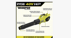 RYOBI 40V HP Brushless Cordless Leaf Blower, 730 CFM, 190 MPH, 2x 4.0 Ah Batteries And Charger